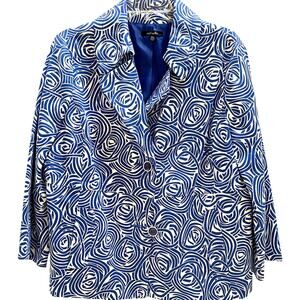 NWT Rafaella blue & white jacket blazer size XL